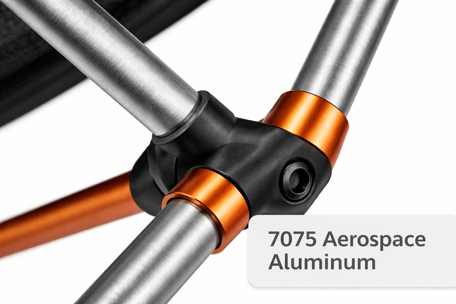 Aircraft-grade aluminum frame showing lightweight construction