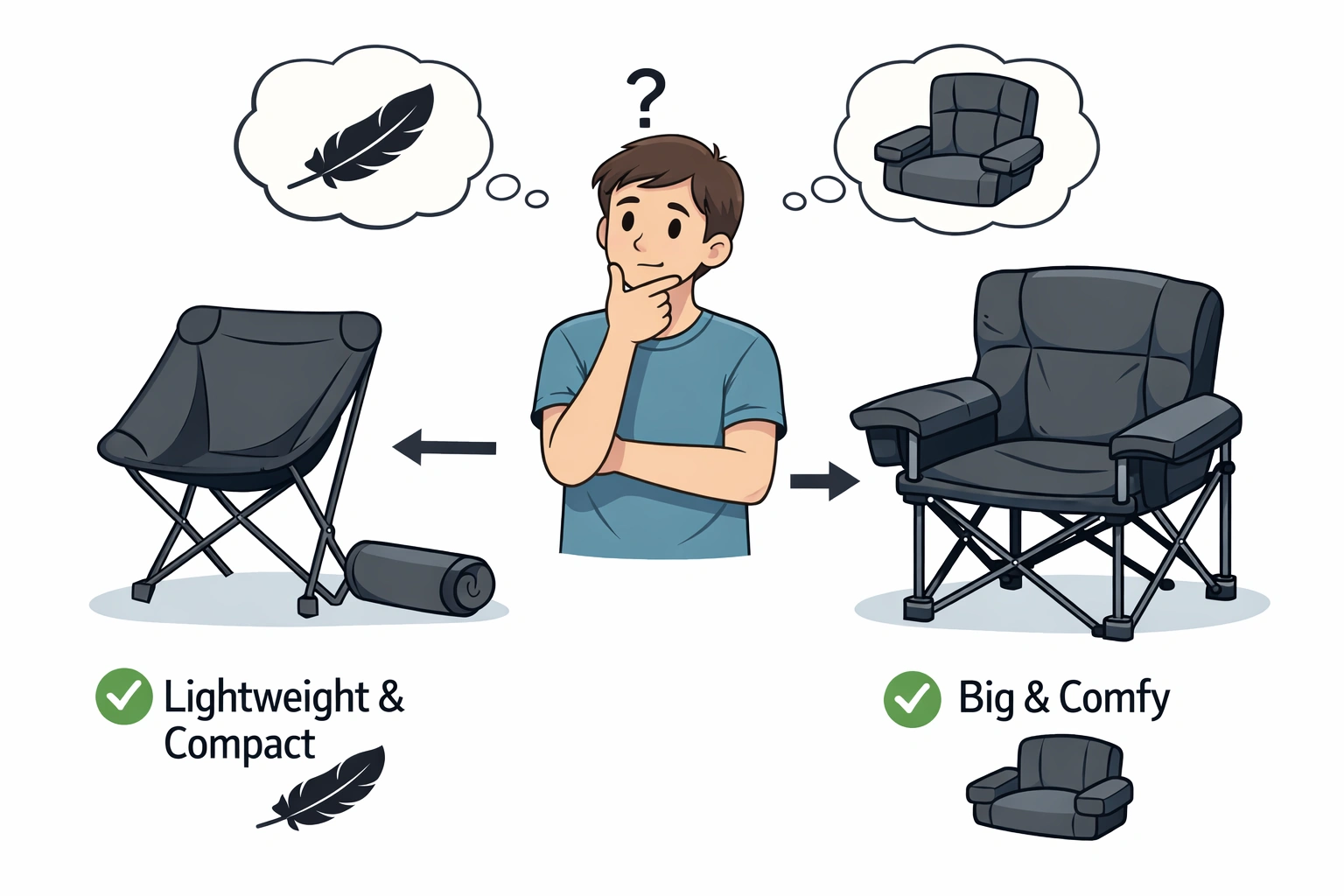 Camping chair features comparison infographic