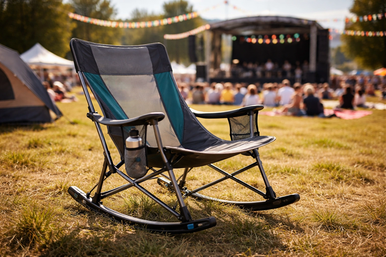 Portable rocking camping chair for festivals