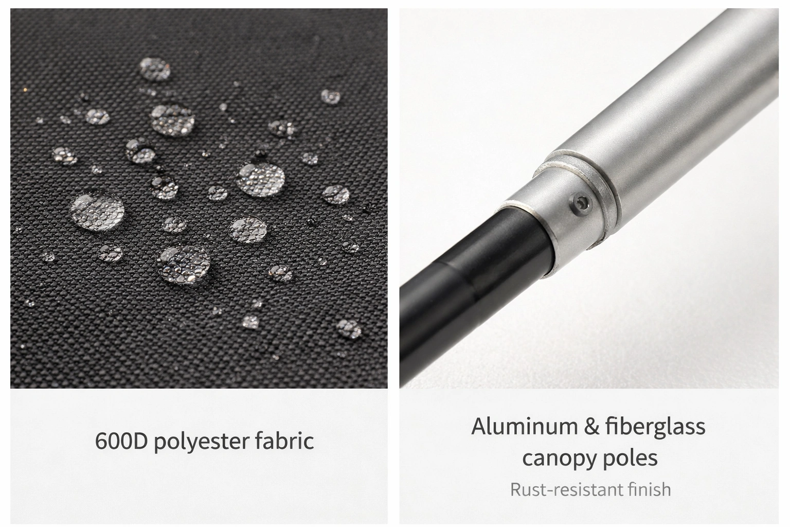 Material quality and weather resistance for canopy chairs