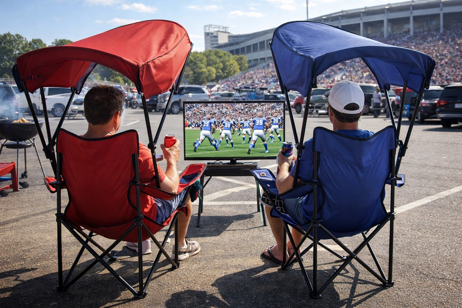 Canopy camping chair at sporting event