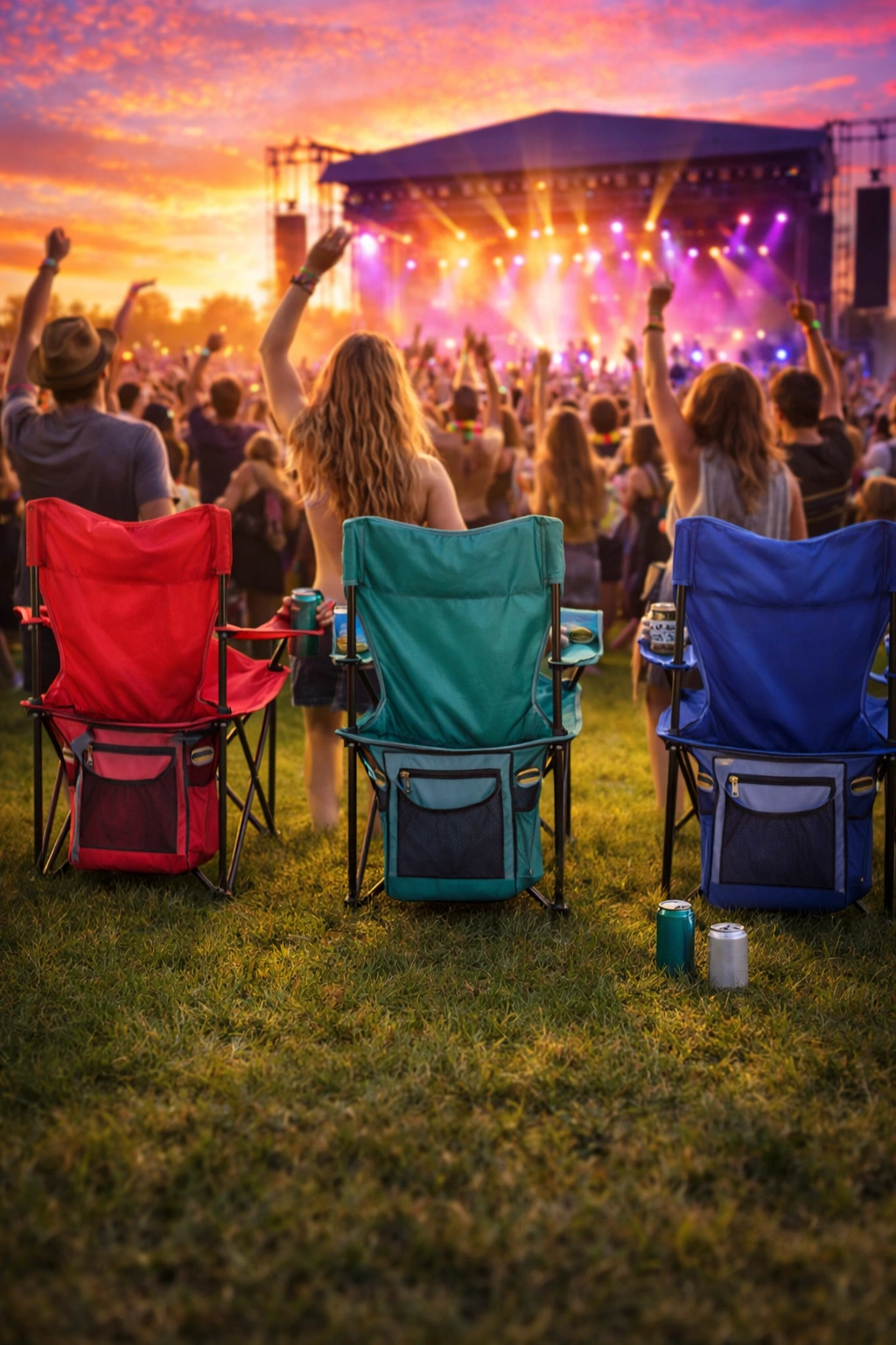 Cooler camping chairs for concerts and festivals