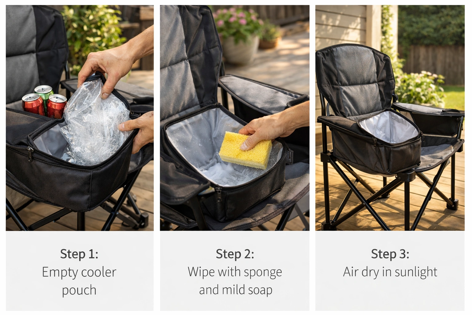 Maintenance tips for camping chairs with built-in cooler