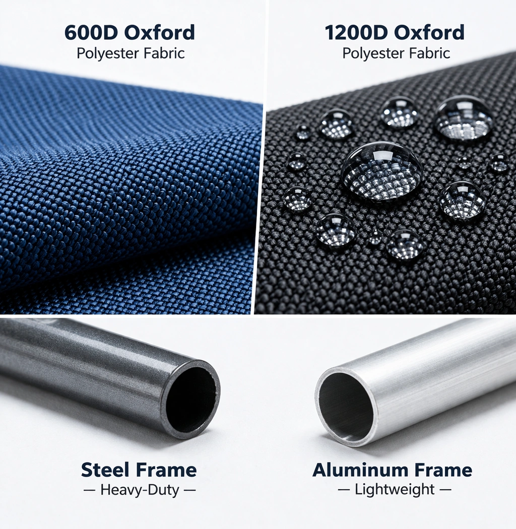 Materials and durability of cooler camping chairs