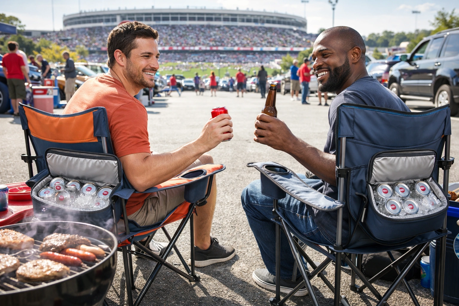 Cooler camping chairs for tailgating