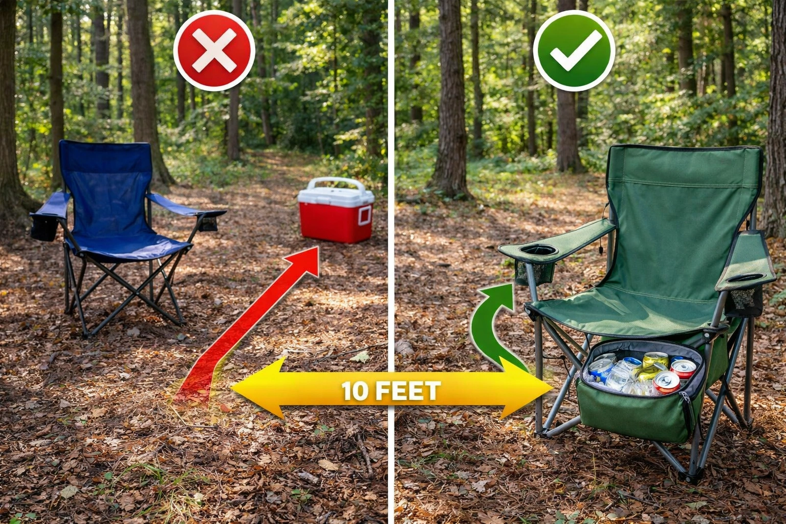 Cooler camping chair compared to standard camping chair