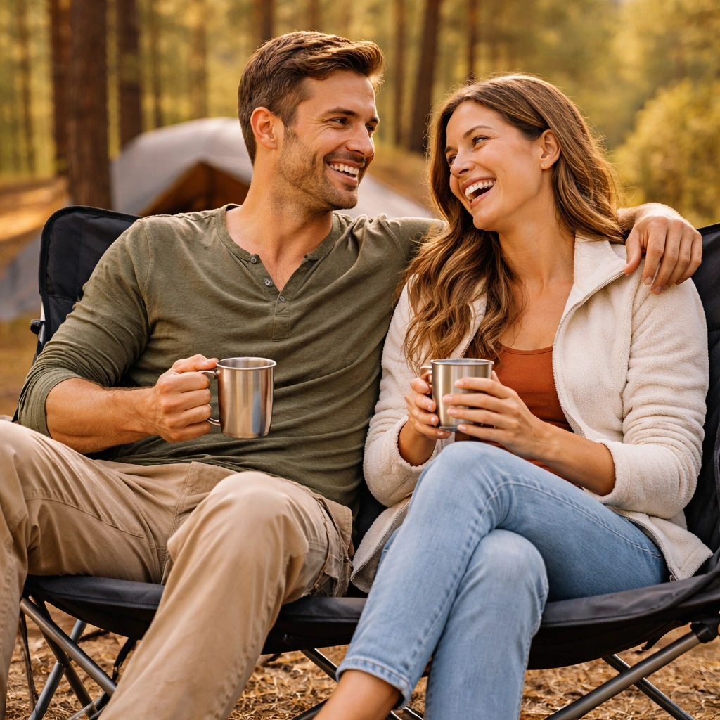 Family sharing portable camping couch