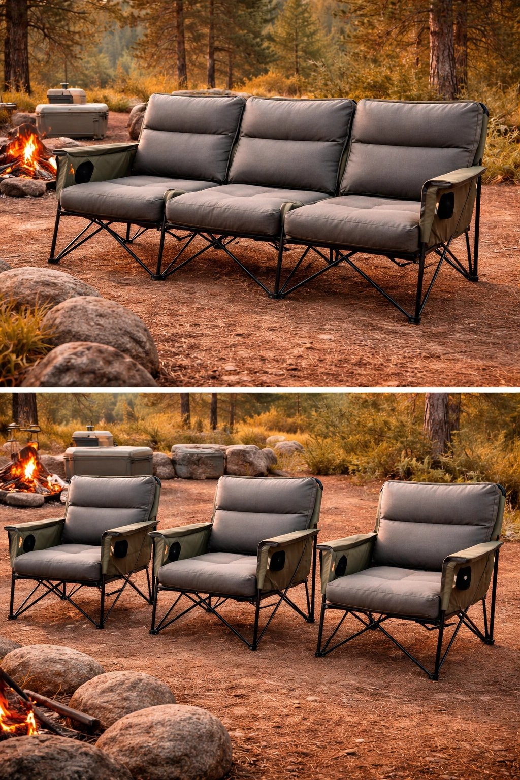 Modular sectional camping couch