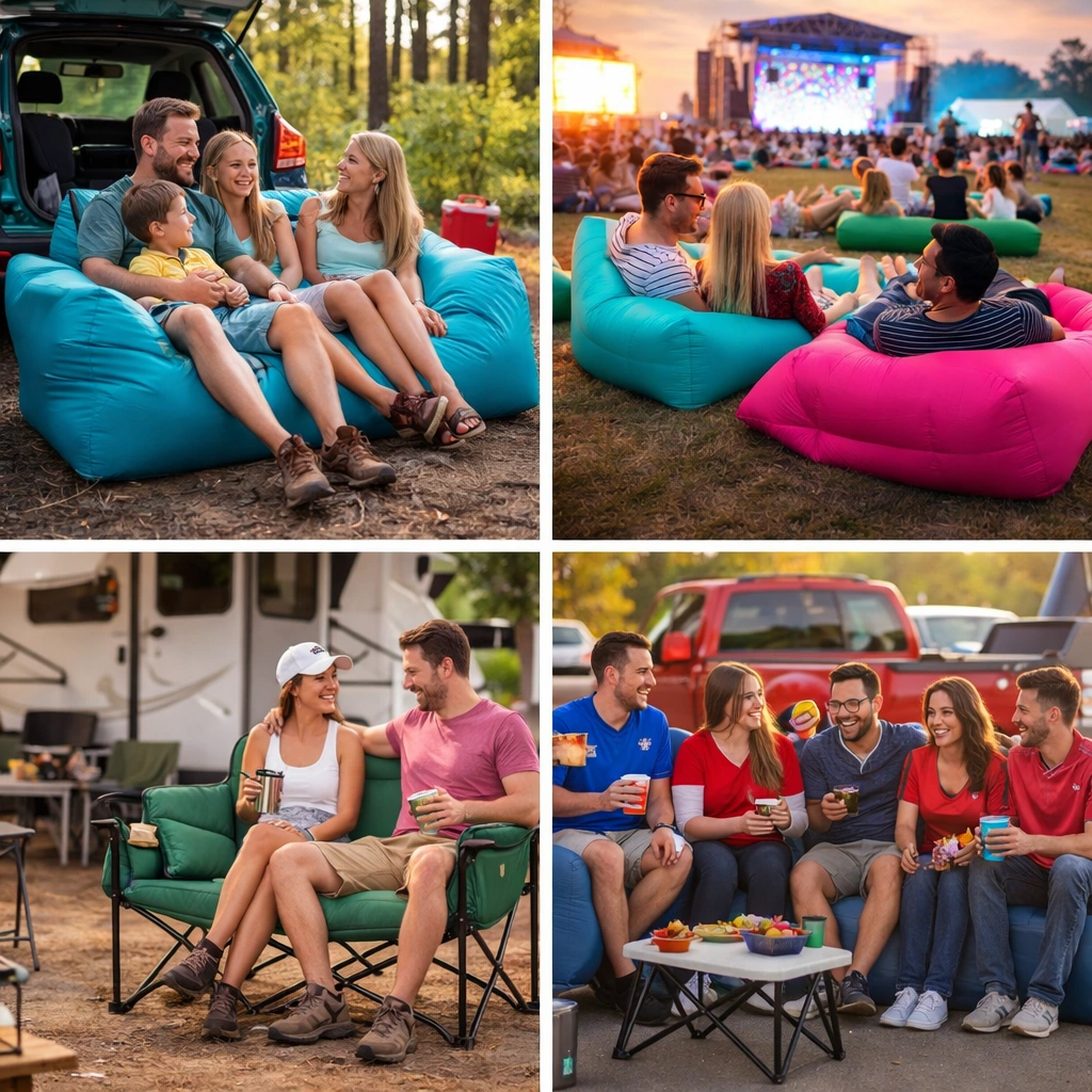 Different use cases for portable camping couch