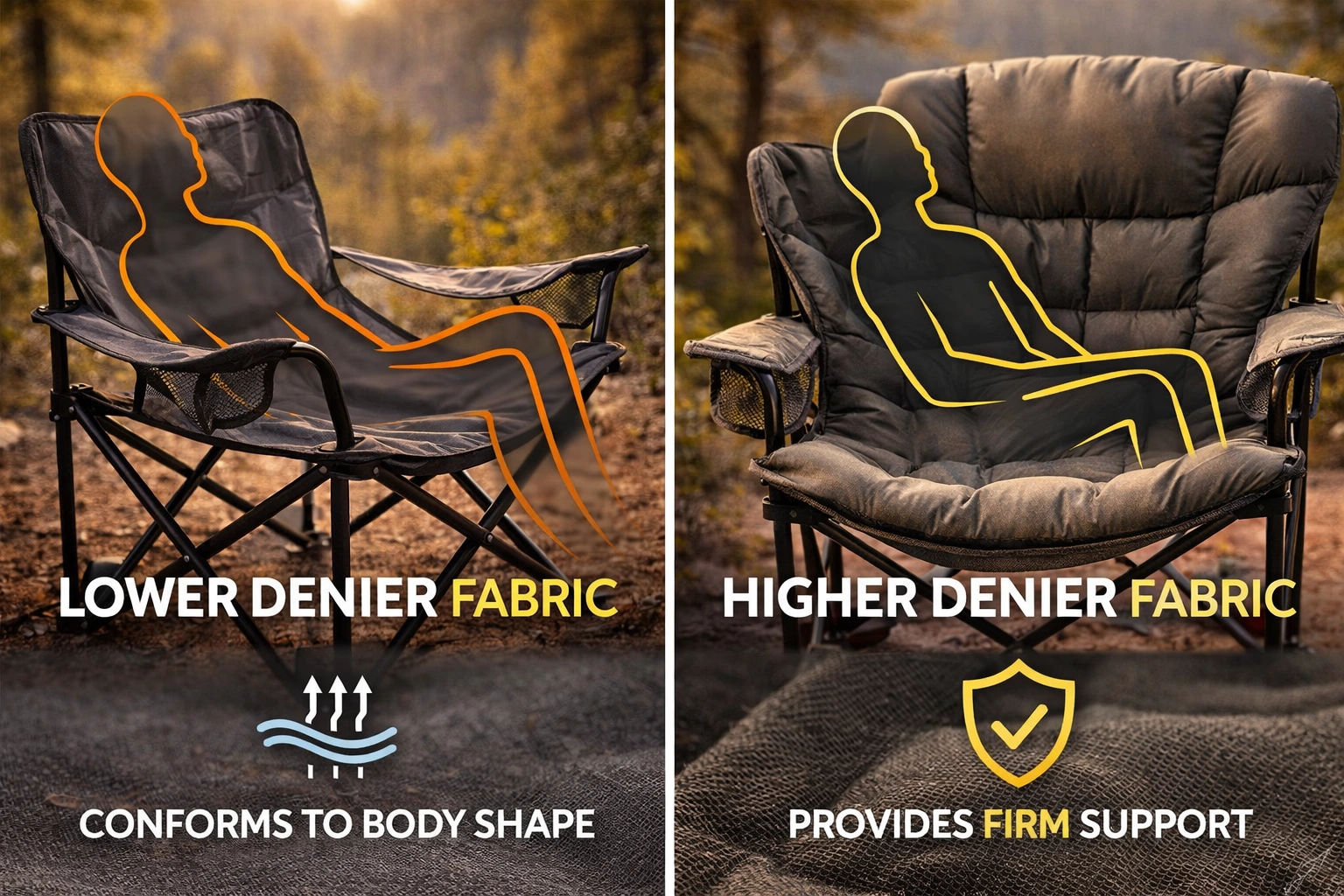 Comfort comparison of different denier fabrics