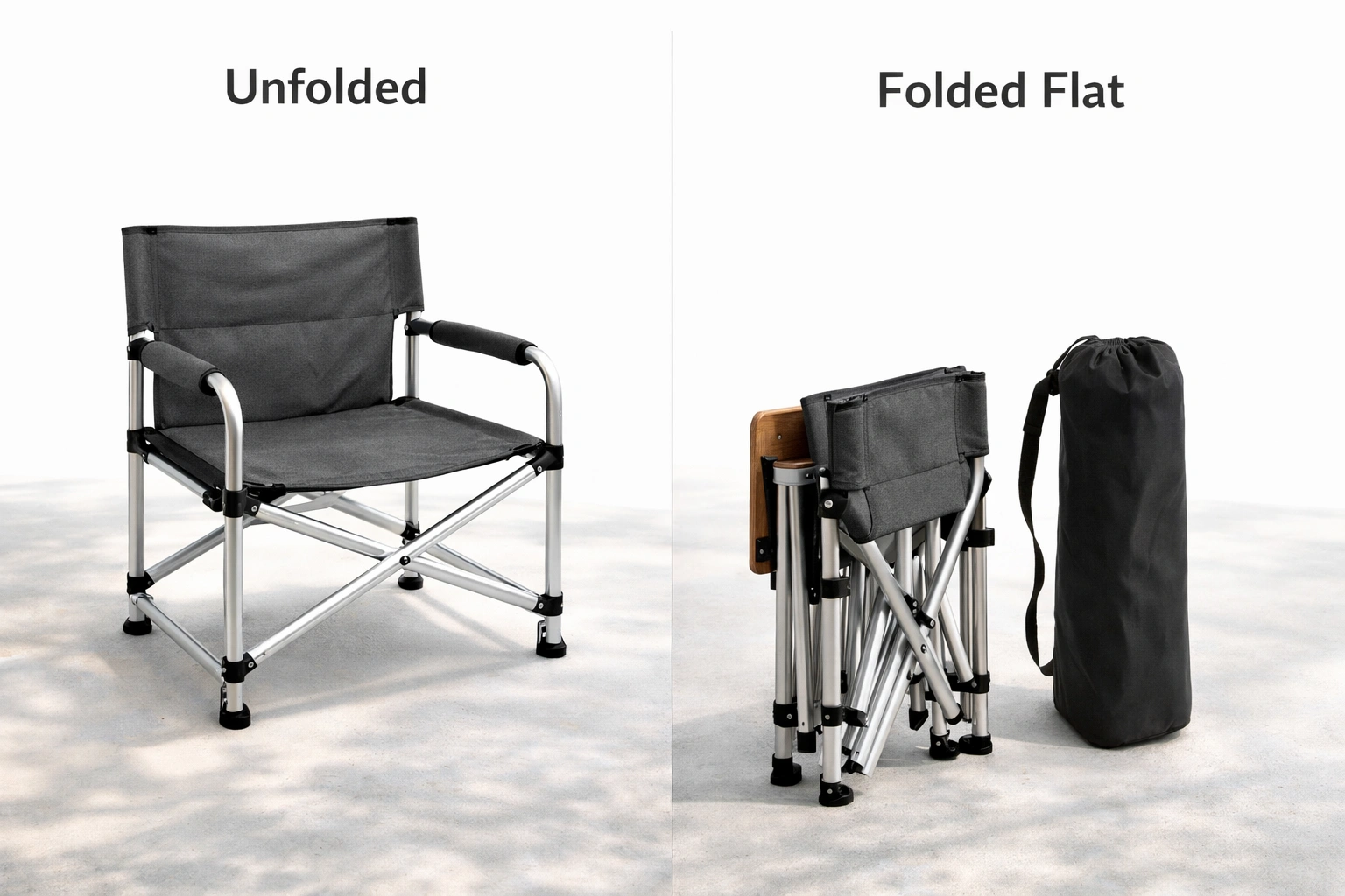 Folding director chair with carry bag for easy transport