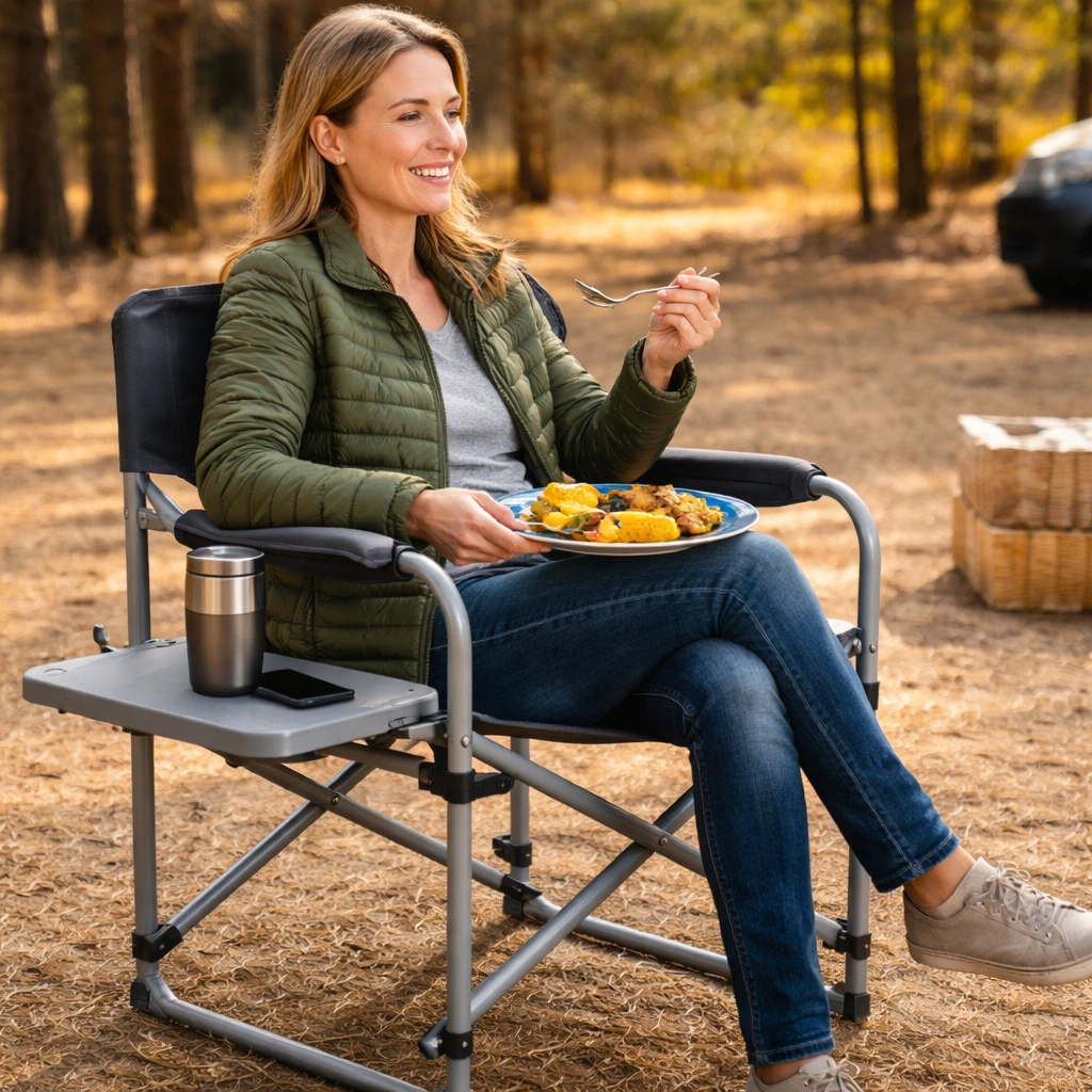 Director chair with side table for camping