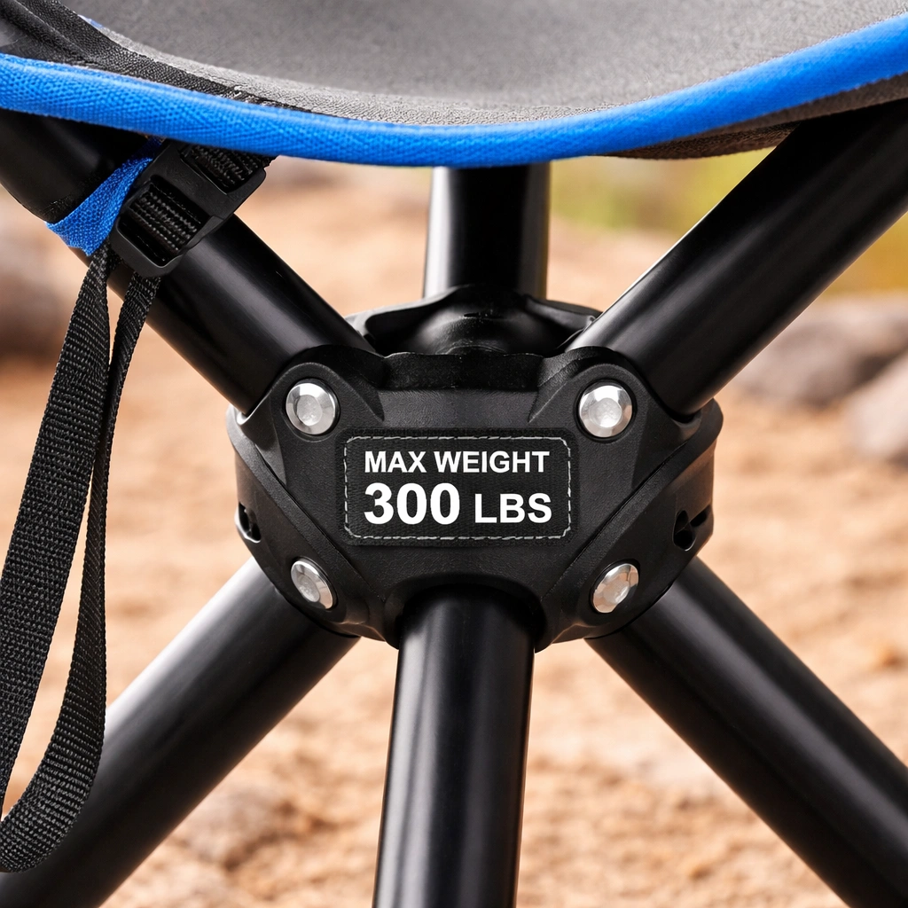 Camping stool weight capacity demonstration