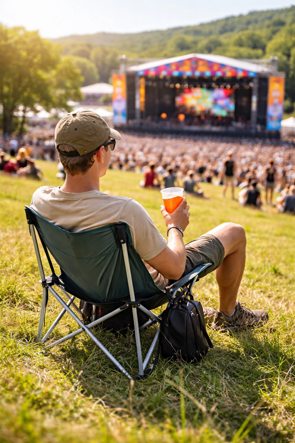 Lightweight chair used at music festival