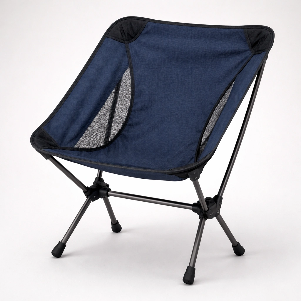 Compact ultralight backpacking camping chair with collapsible pole system