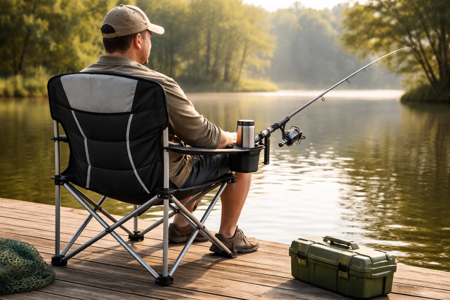 Heavy duty camping chair used for fishing