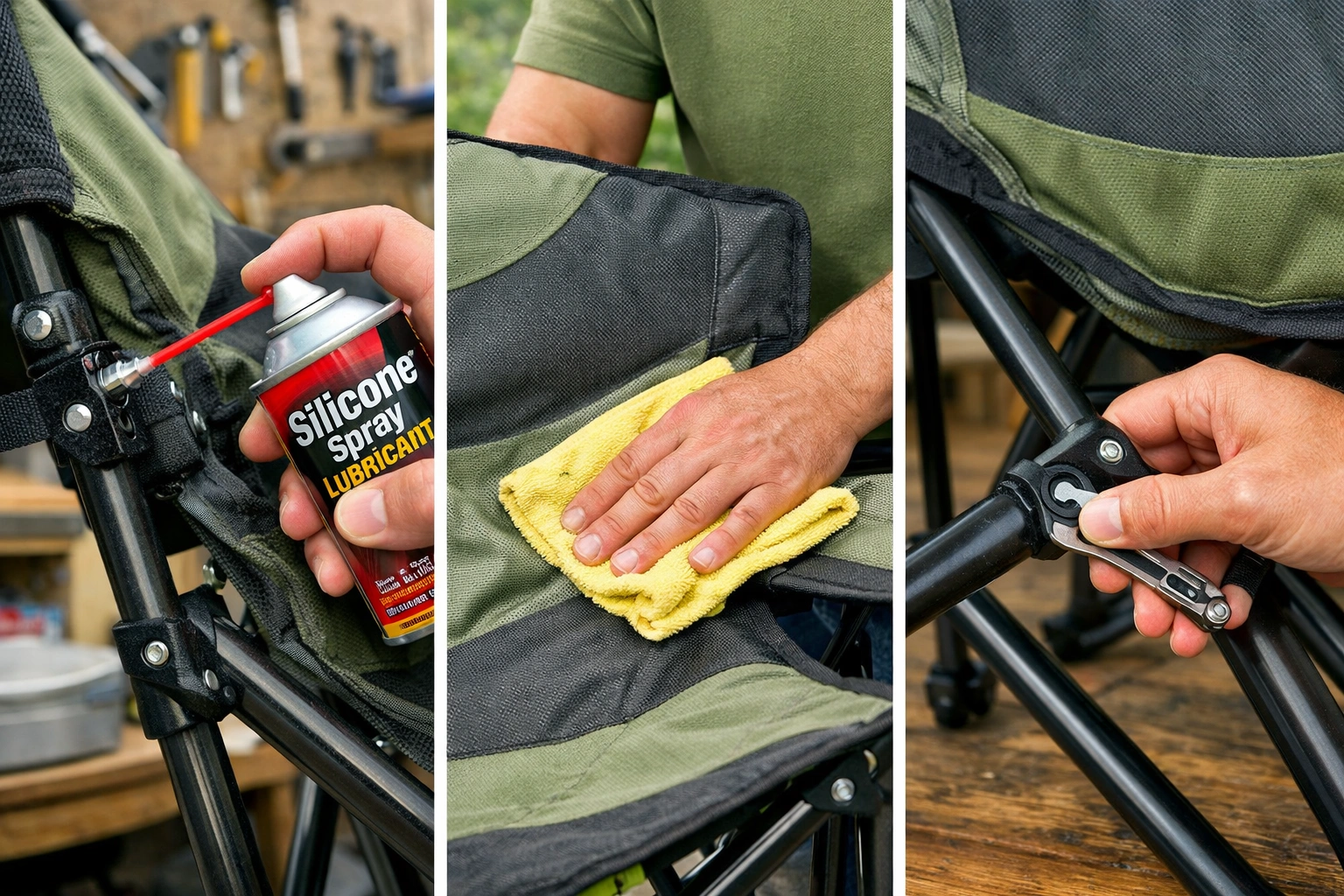 Cleaning and maintaining heavy duty camping chair
