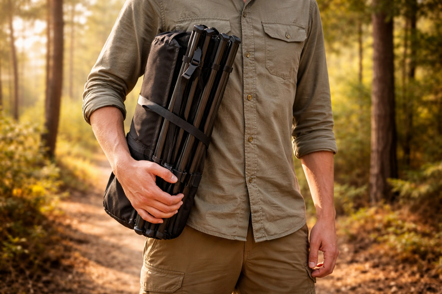 Hybrid camping chair balancing comfort and portability