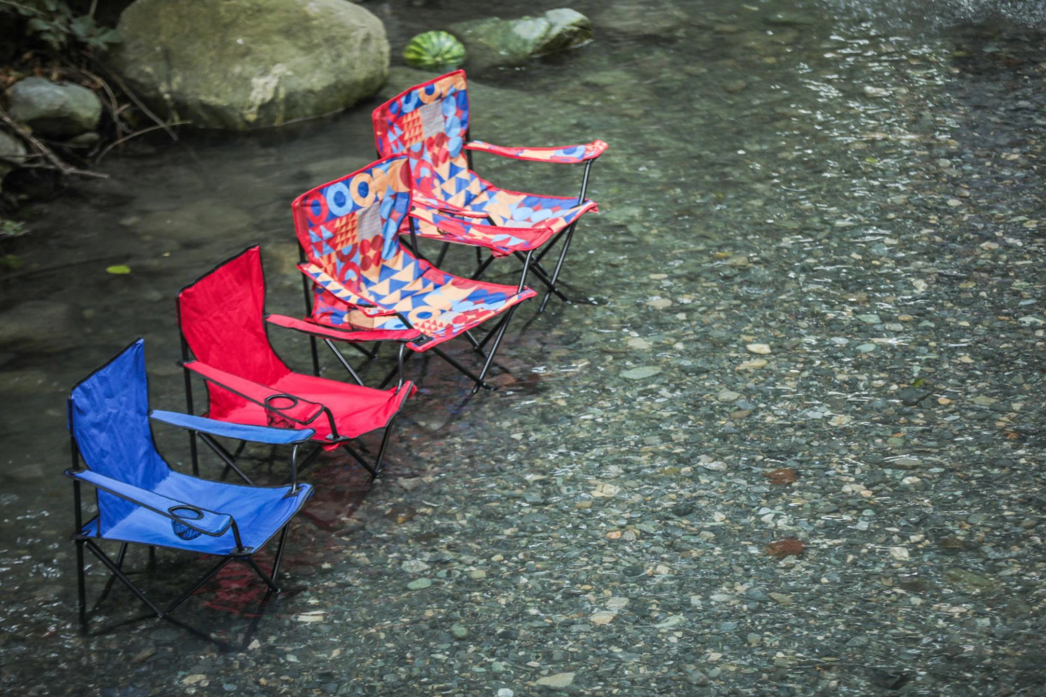 Testing camping chair stability