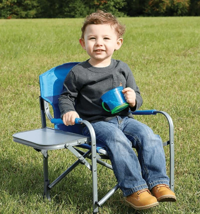 Toddler camping chair with safety straps