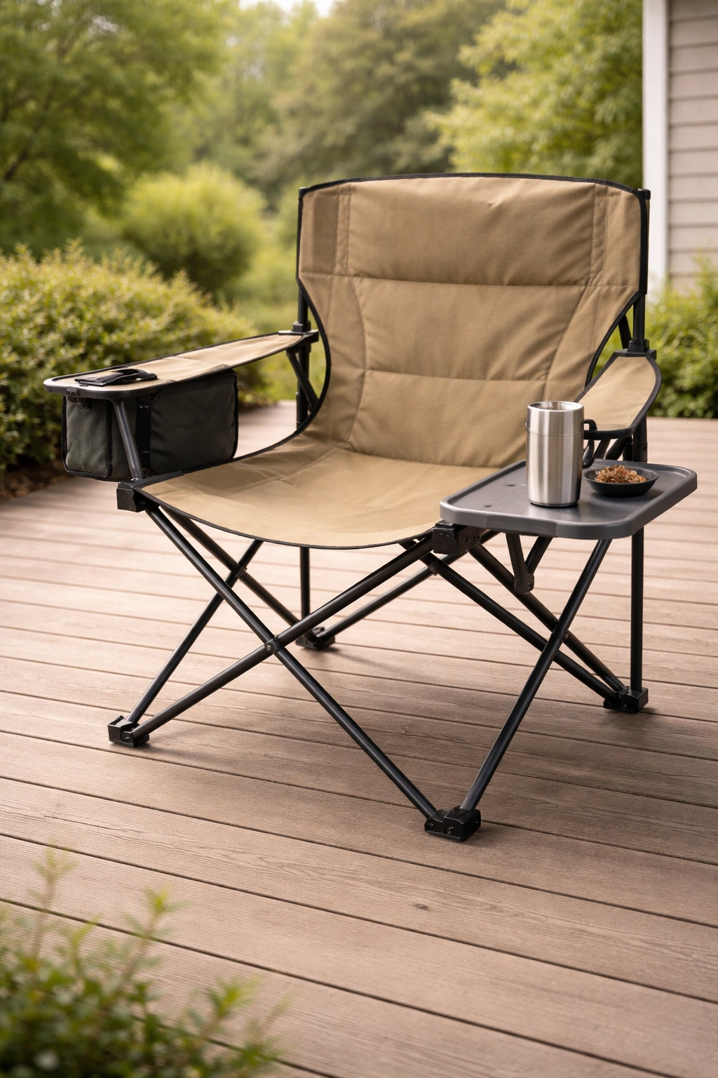 Ozark Trail Oversized Director Chair with foldable side table and cooler pouch