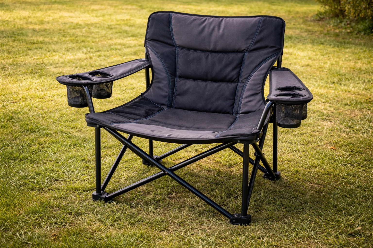 Ozark Trail Heavy-Duty XXL Camp Chair with reinforced frame and extra-wide 24-inch seat