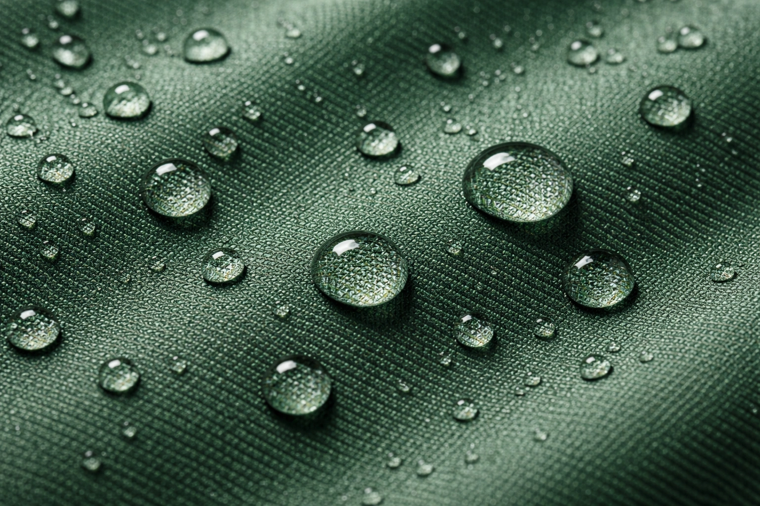 Macro close-up of PU coated fabric showing smooth water-resistant surface