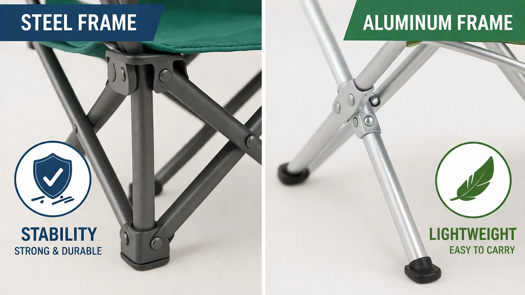 Steel vs aluminum camping chair frames for seniors