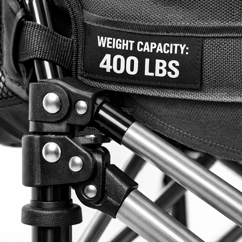 High weight capacity camping chair for seniors
