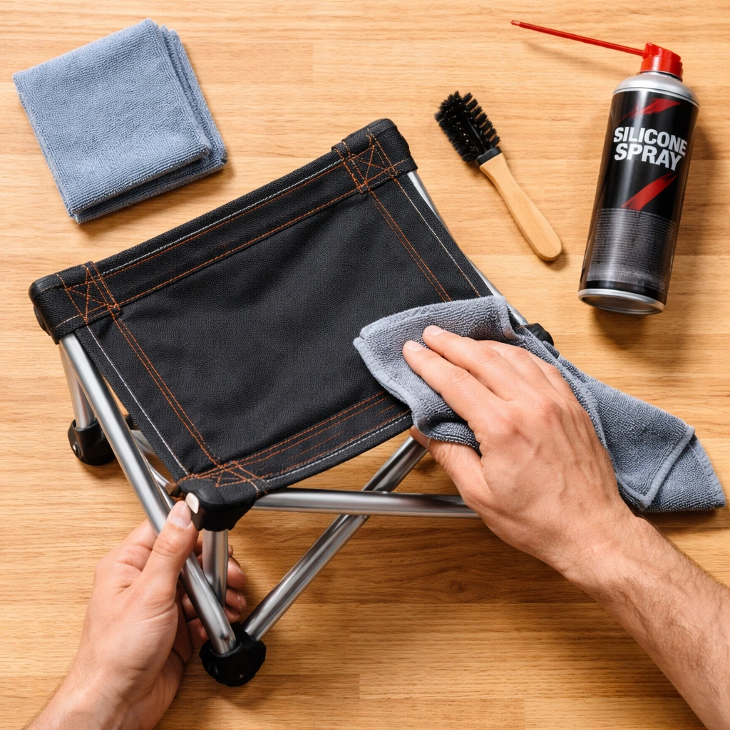 Cleaning and maintaining camping stool