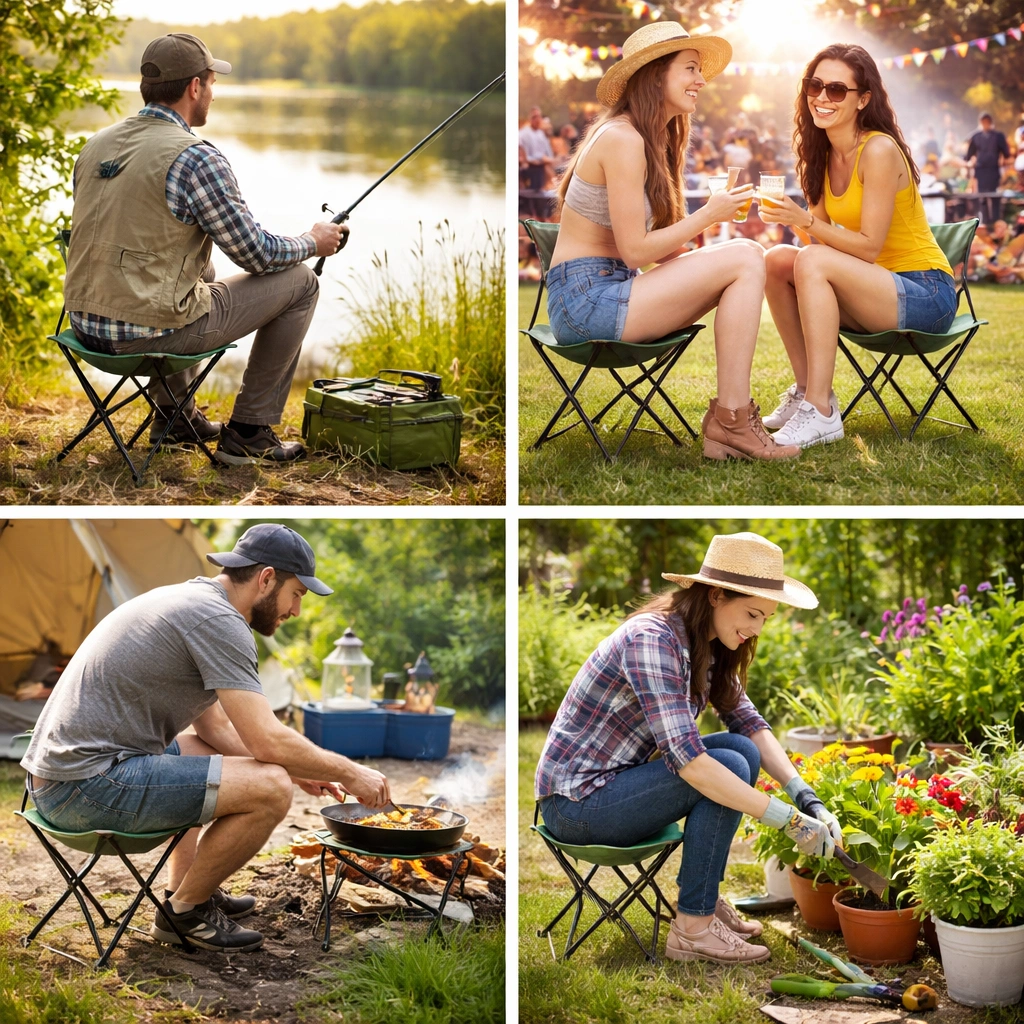Versatile camping stool used for fishing