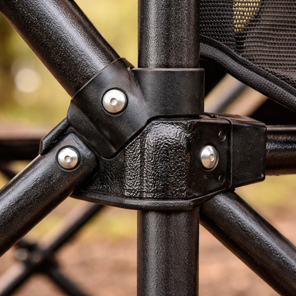 Reinforced camping chair frame for tall people