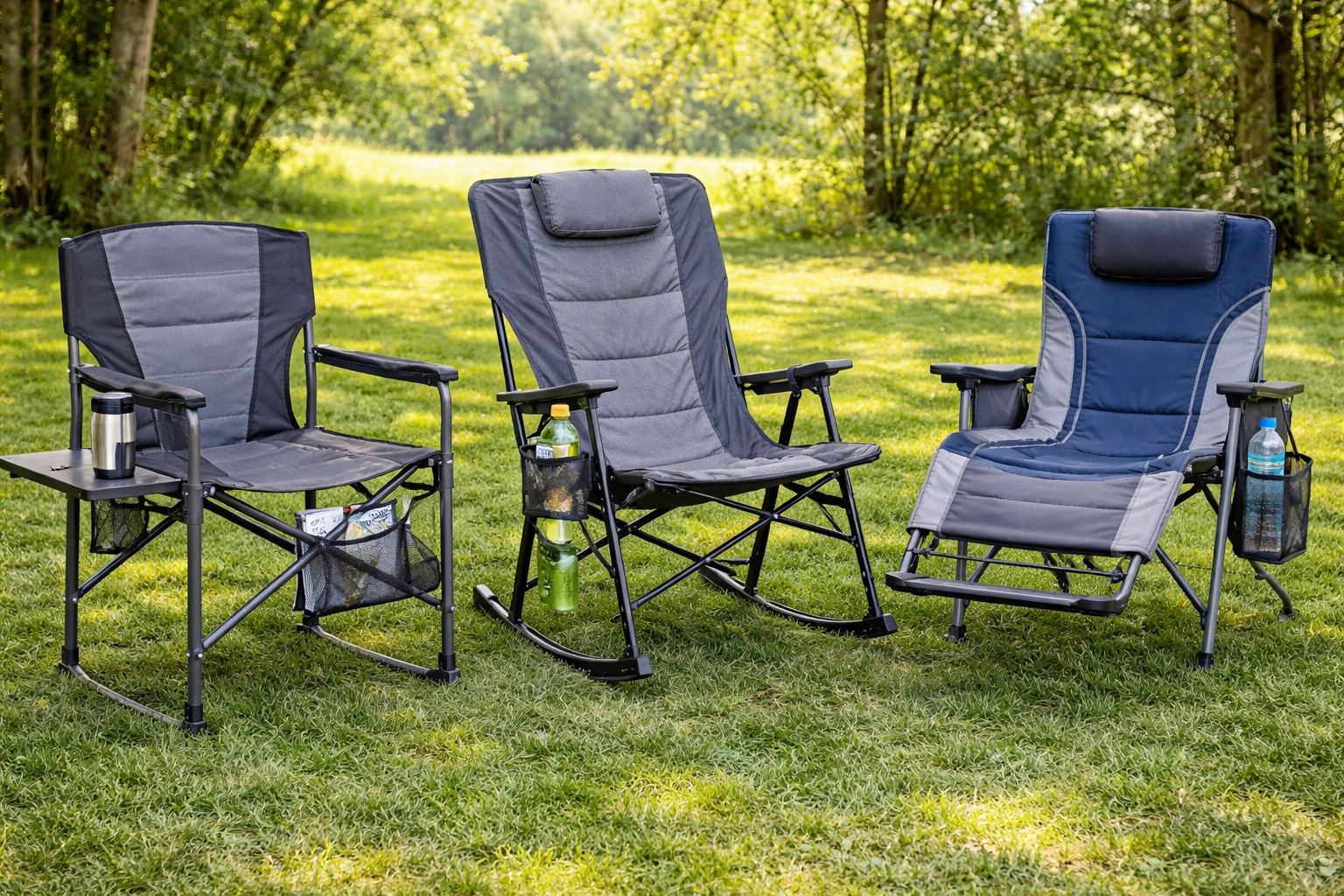 Example of comfortable wagon camping chair with cup holder