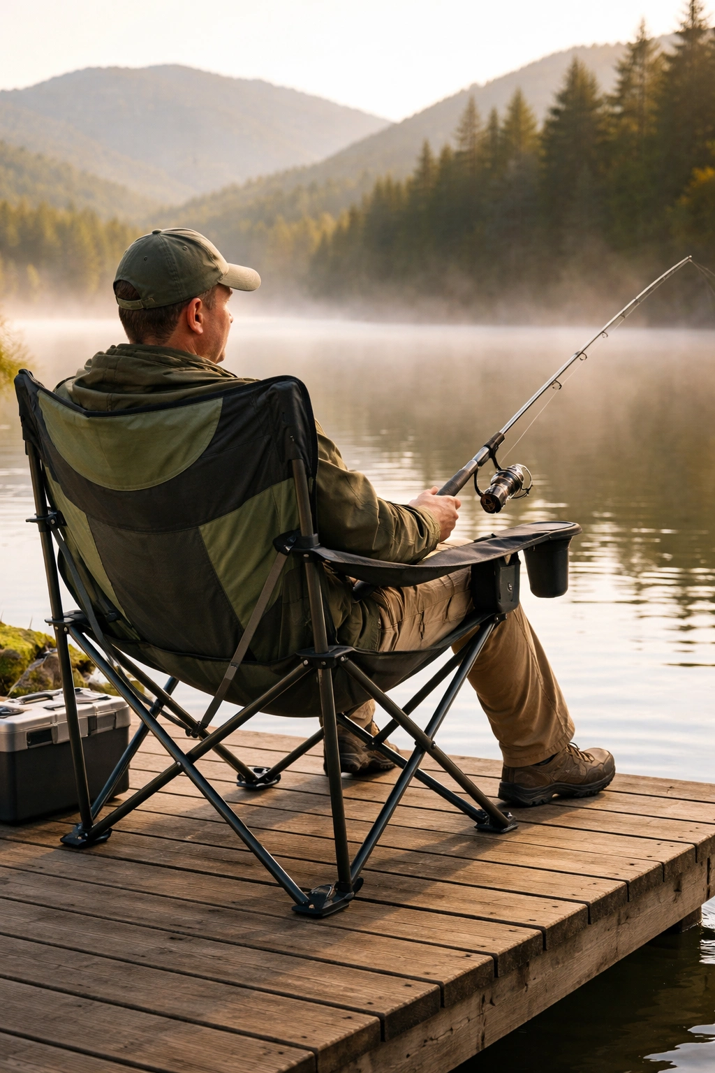 Big tall XXL camping chair for fishing and tailgating